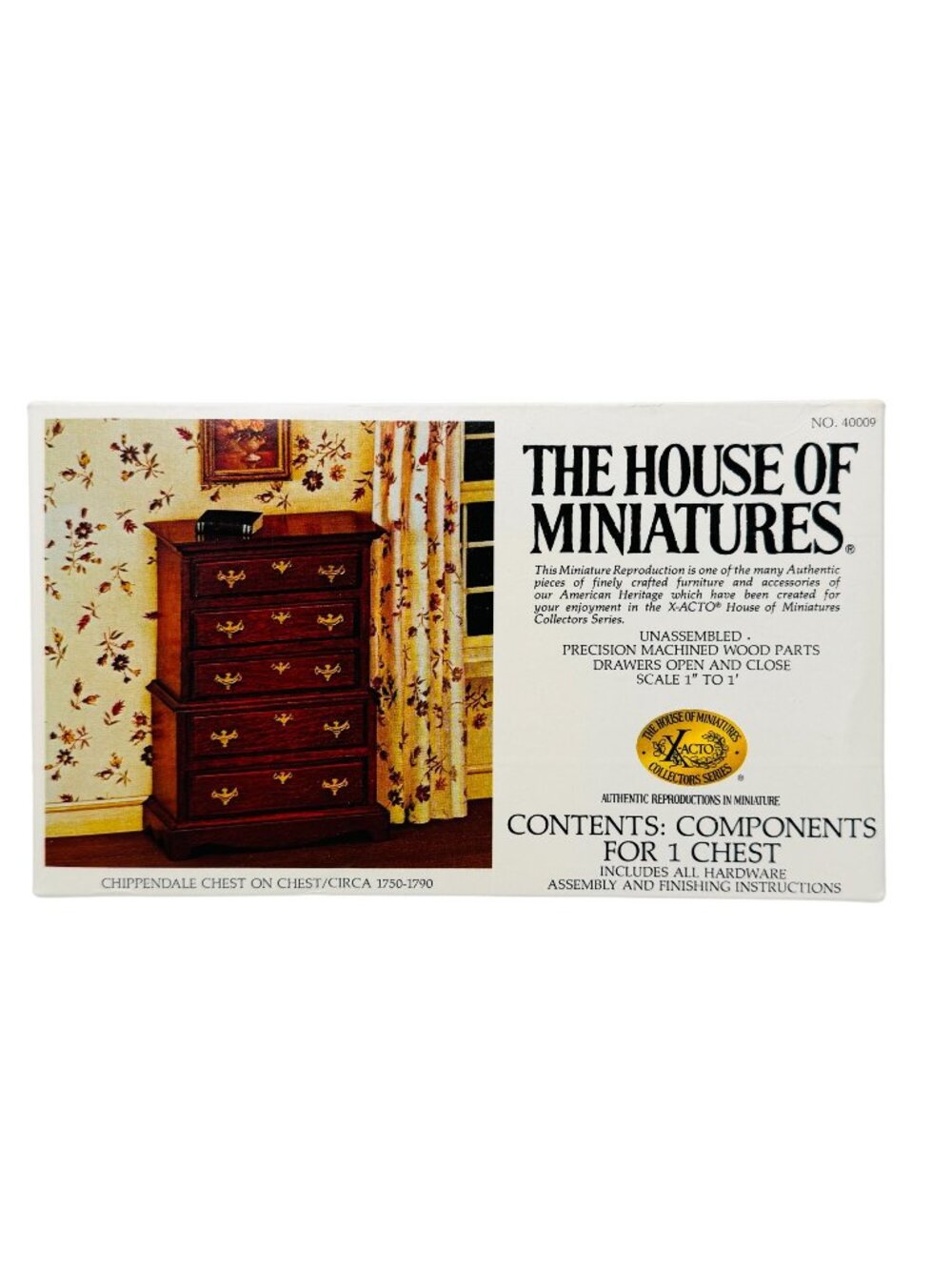 The House Of Miniatures Chippendale Chest On Chest 40009 1:12 Scale Wood Kit